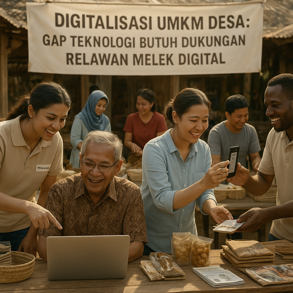 Digitalisasi UMKM Desa: Gap Teknologi Butuh Dukungan Relawan Melek Digital