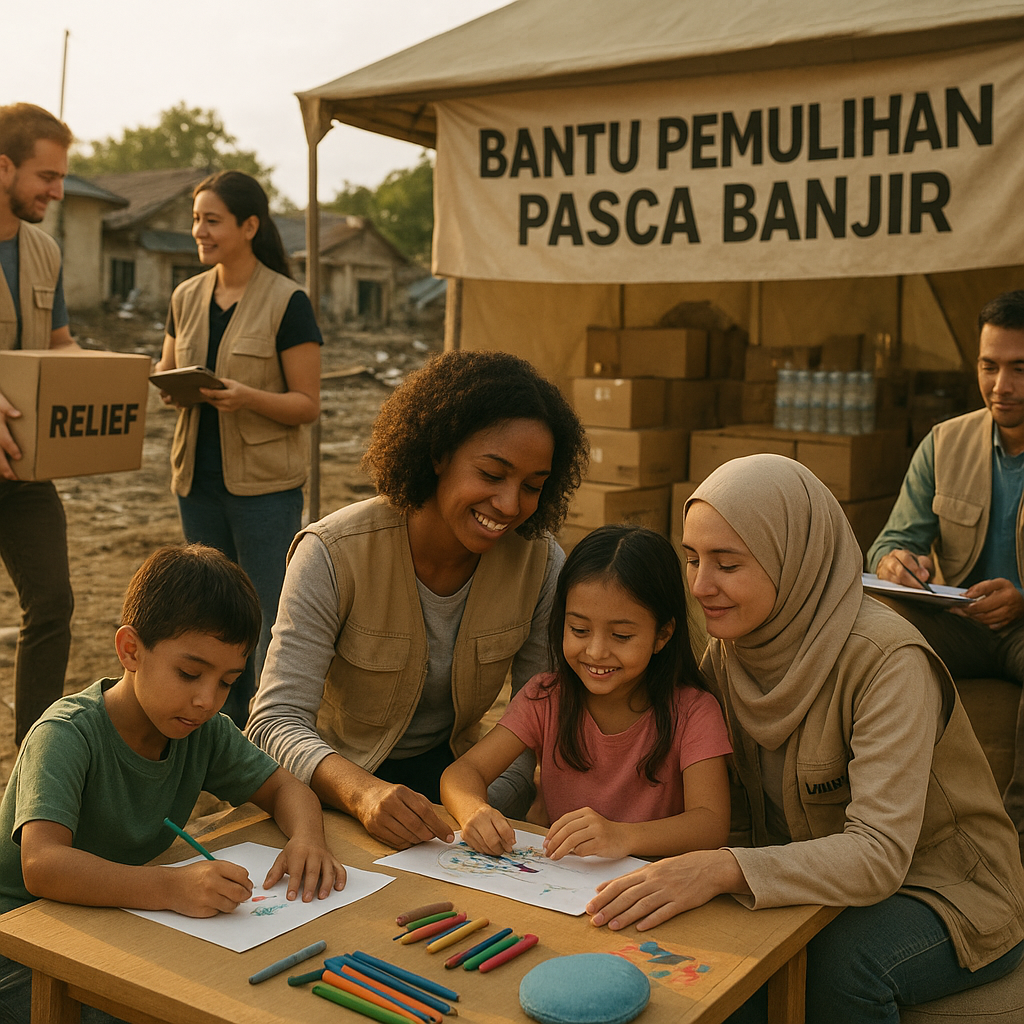 Bantu Pemulihan Pasca Banjir: Koordinasi Logistik dan Trauma Healing untuk Anak