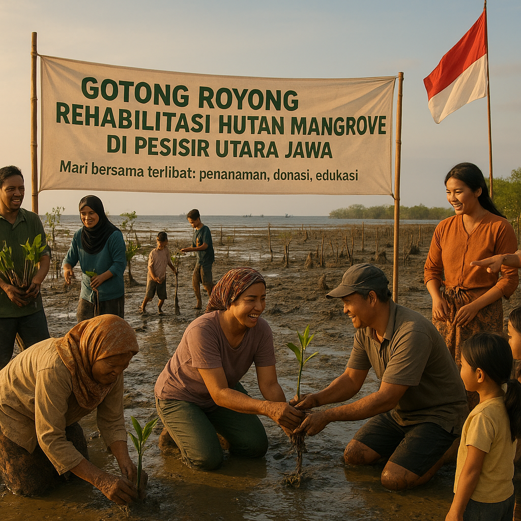 Gotong Royong Rehabilitasi Hutan Mangrove di Pesisir Utara Jawa yang Rusak