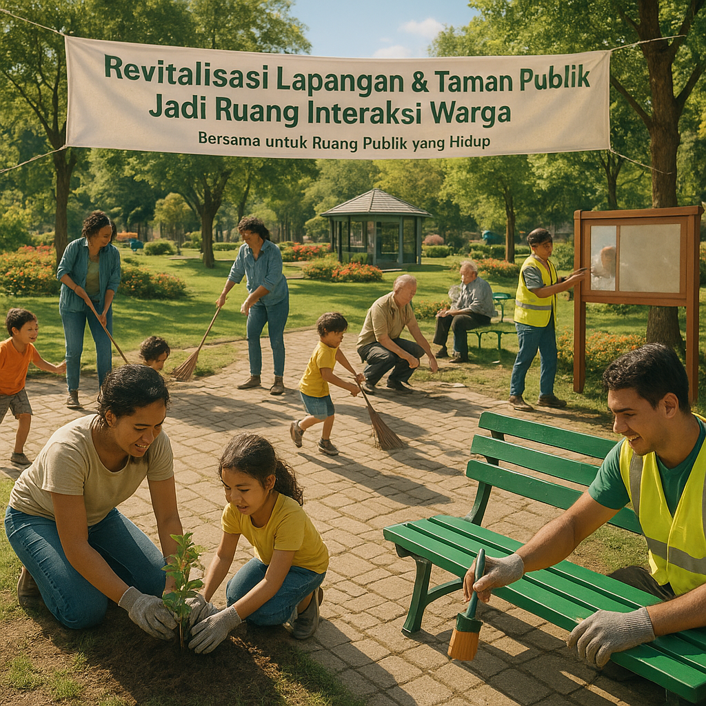 Revitalisasi Lapangan & Taman Publik Jadi Ruang Interaksi Warga