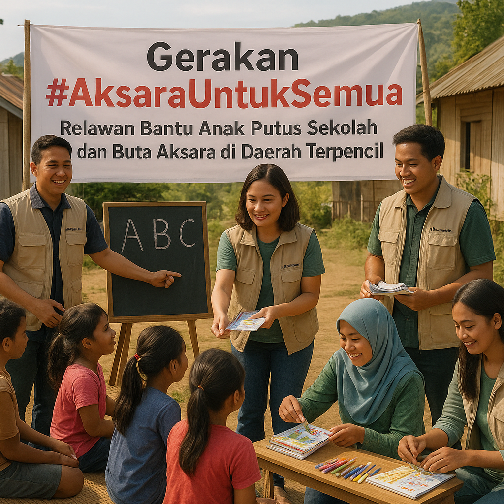 Gerakan #AksaraUntukSemua: Relawan Bantu Anak Putus Sekolah dan Buta Aksara di Daerah Terpencil