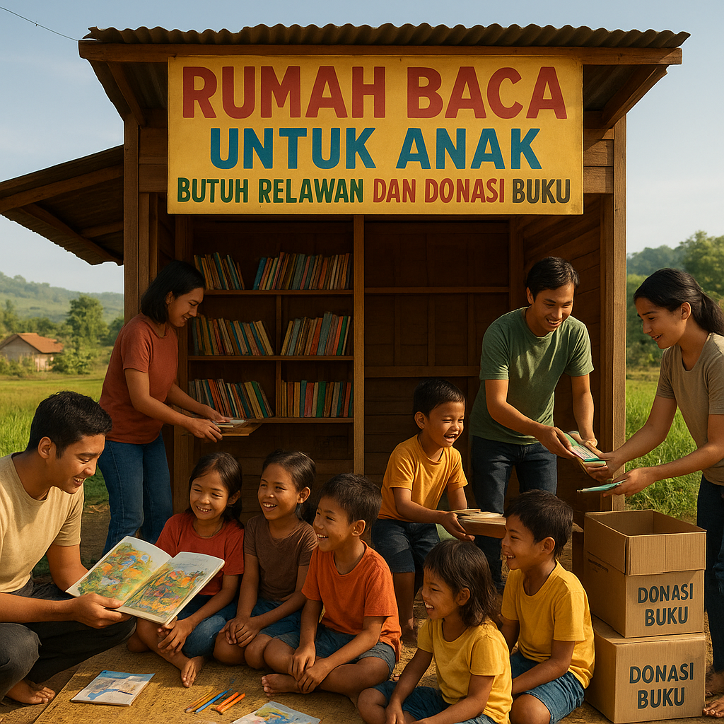 Rumah Baca untuk Anak di Daerah 3T (Terdepan, Terluar, Tertinggal) Butuh Relawan Pengajar dan Donasi Buku