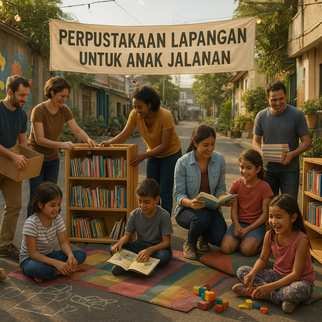 Perpustakaan Lapangan untuk Anak Jalanan, Ubah Sudut Kota Jadi Tempat Belajar dan Bermain yang Aman