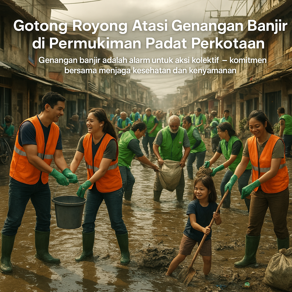 Gotong Royong Atasi Genangan Banjir di Permukiman Padat Perkotaan