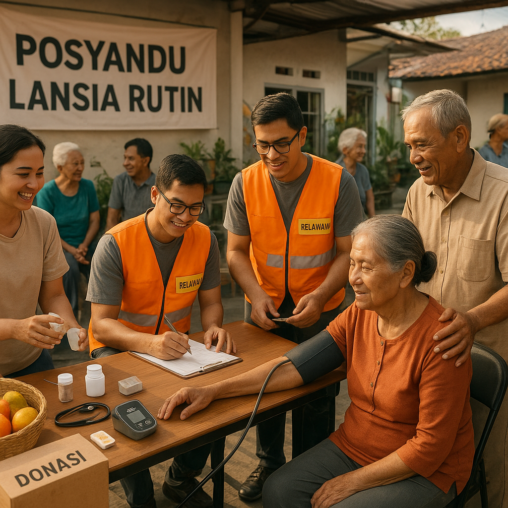 Warga dan Komunitas Kesehatan Bersinergi Gelar Posyandu Lansia Rutin
