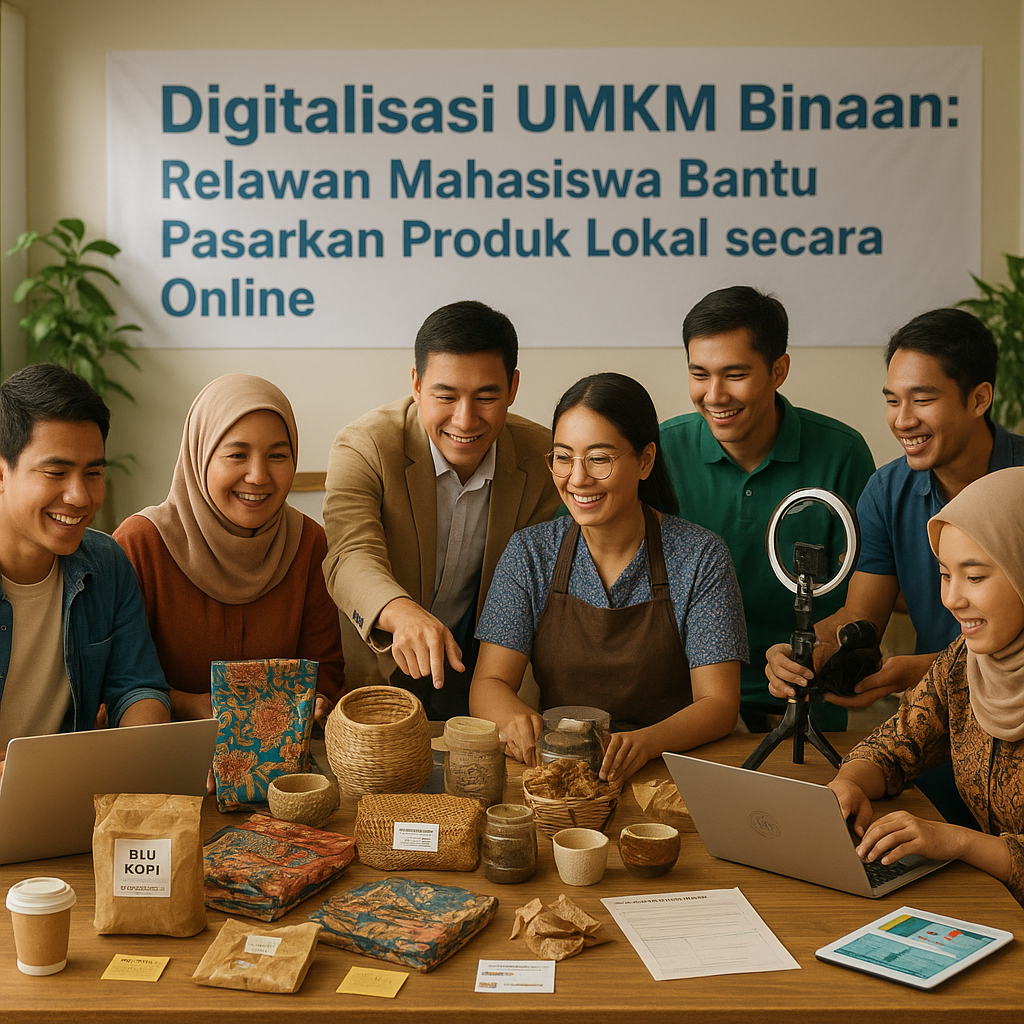 Digitalisasi UMKM Binaan: Relawan Mahasiswa Bantu Pasarkan Produk Lokal secara Online