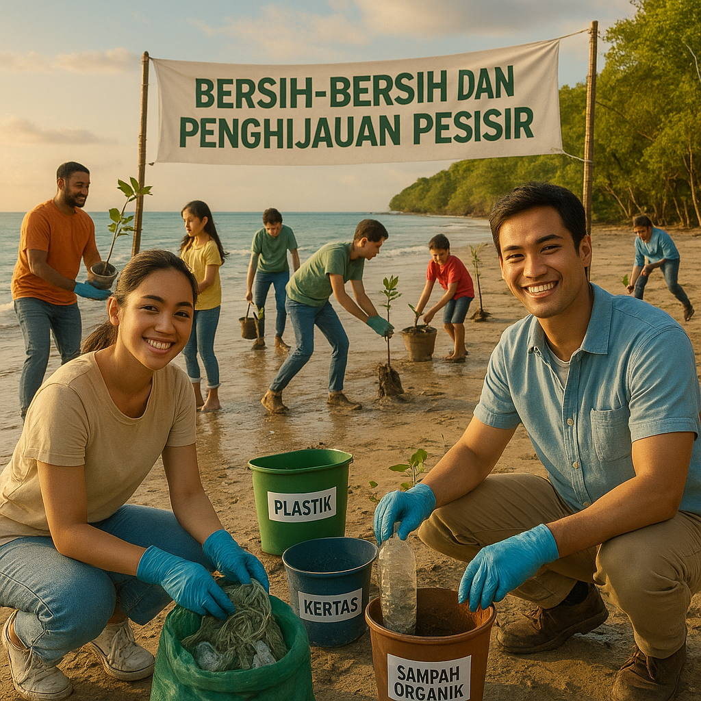 Bersih-Bersih dan Penghijauan Pesisir: Aksi Nyata Jaga Ekosistem Pantai dari Sampah Plastik