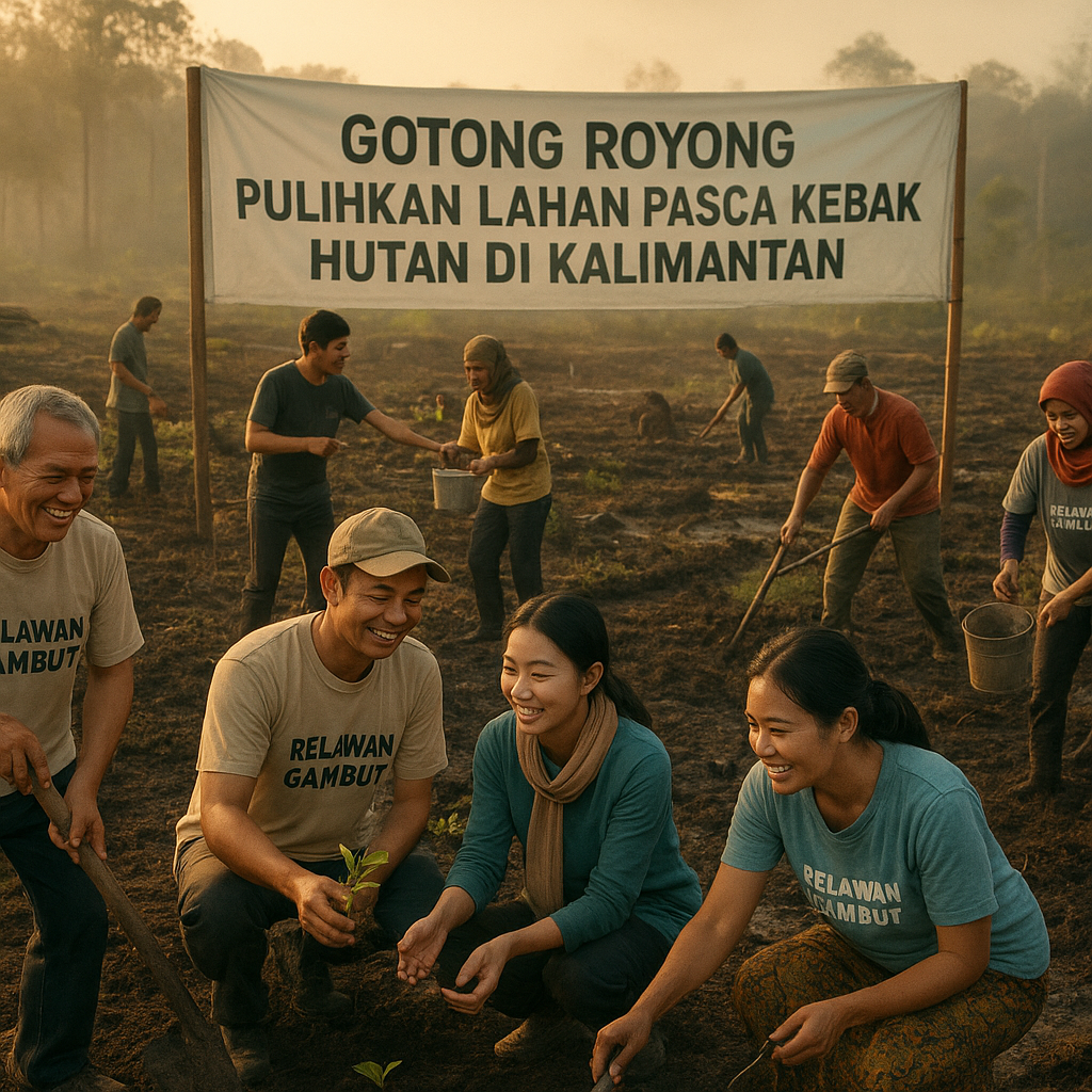 Gotong Royong Pulihkan Lahan Pasca Kebakaran Hutan di Kalimantan