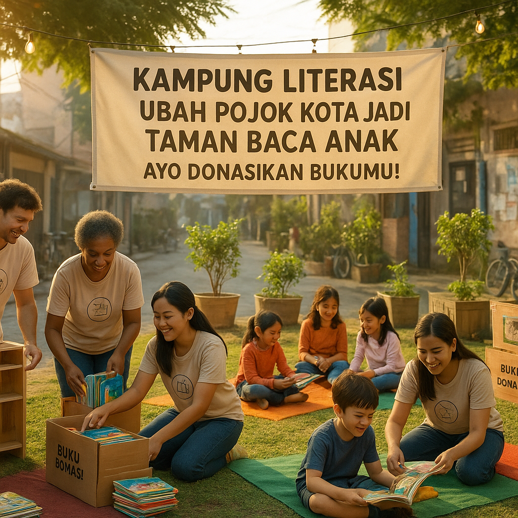 Kampung Literasi: Ubah Pojok Kota Jadi Taman Baca Anak, Ayo Donasikan Bukumu!