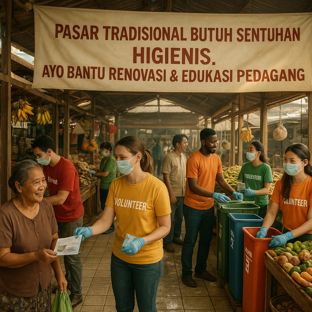 Pasar Tradisional Butuh Sentuhan Higienis, Ayo Bantu Renovasi & Edukasi Pedagang