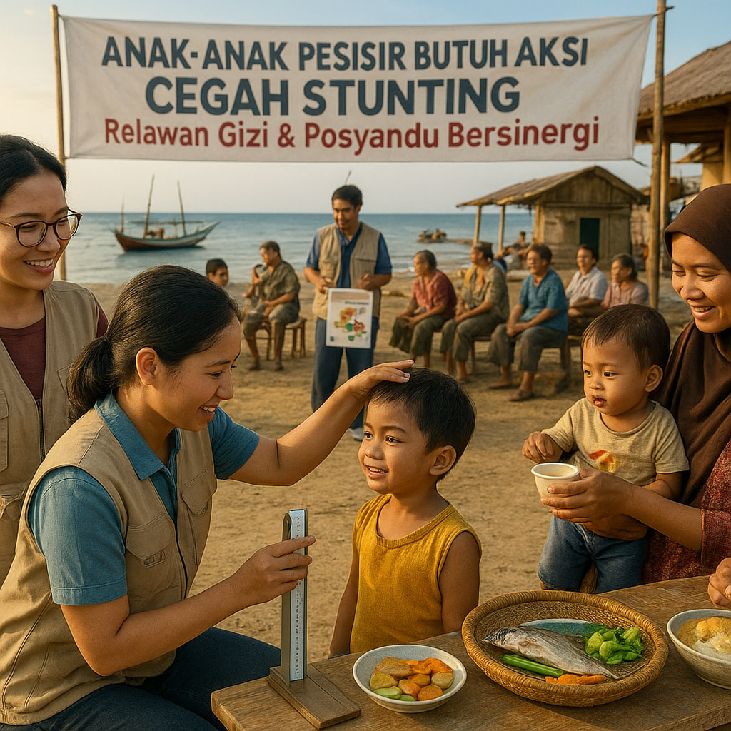 Anak-anak Pesisir Butuh Aksi Cegah Stunting, Relawan Gizi & Posyandu Bersinergi