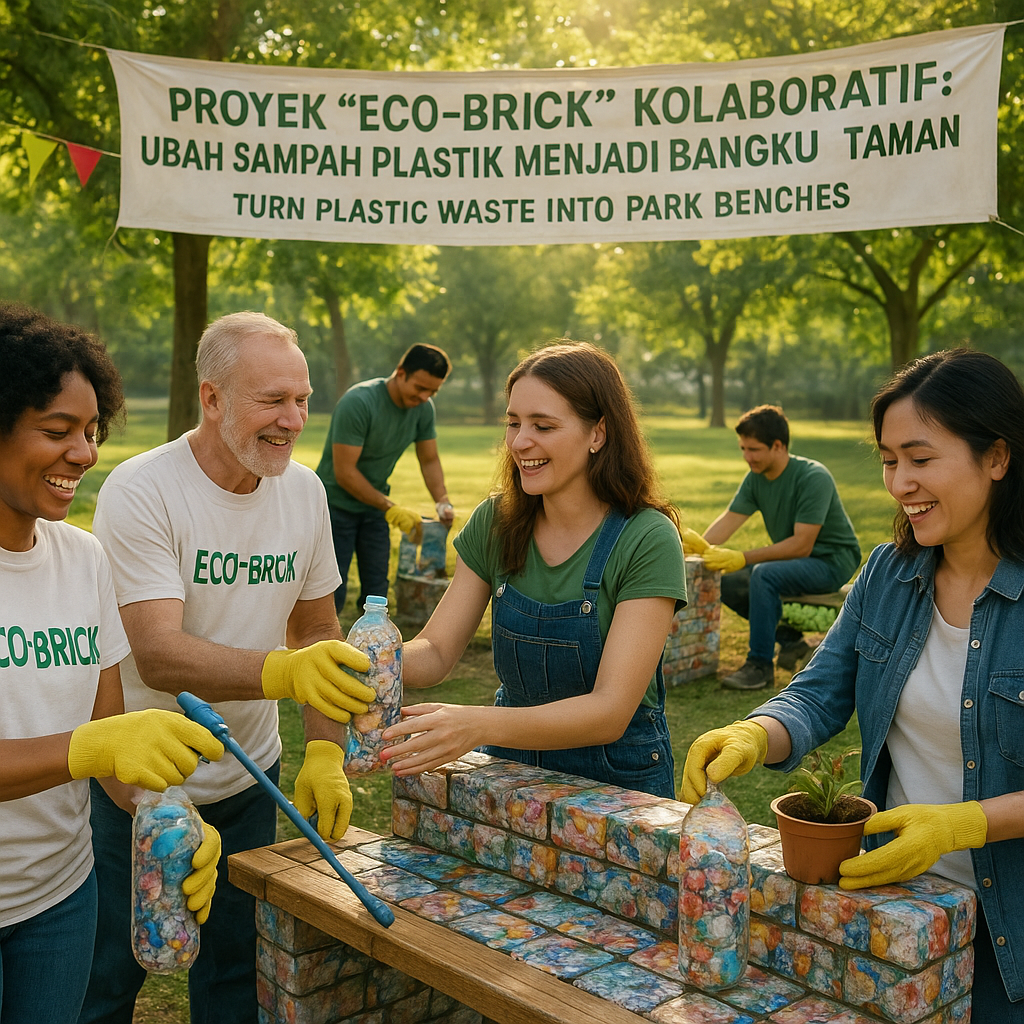 Proyek 'Eco-Brick' Kolaboratif: Ubah Sampah Plastik Menjadi Bangku Taman