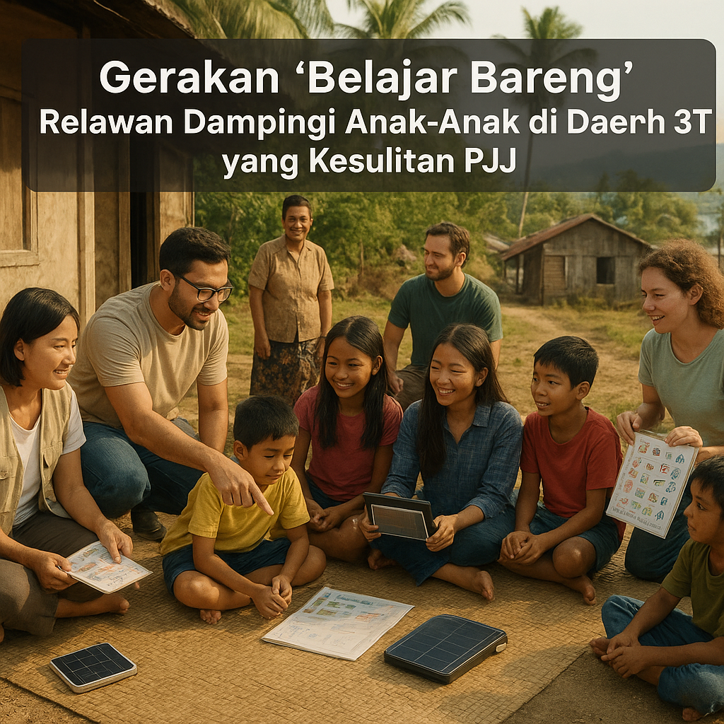 Gerakan 'Belajar Bareng': Relawan Dampingi Anak-Anak di Daerah 3T yang Kesulitan PJJ