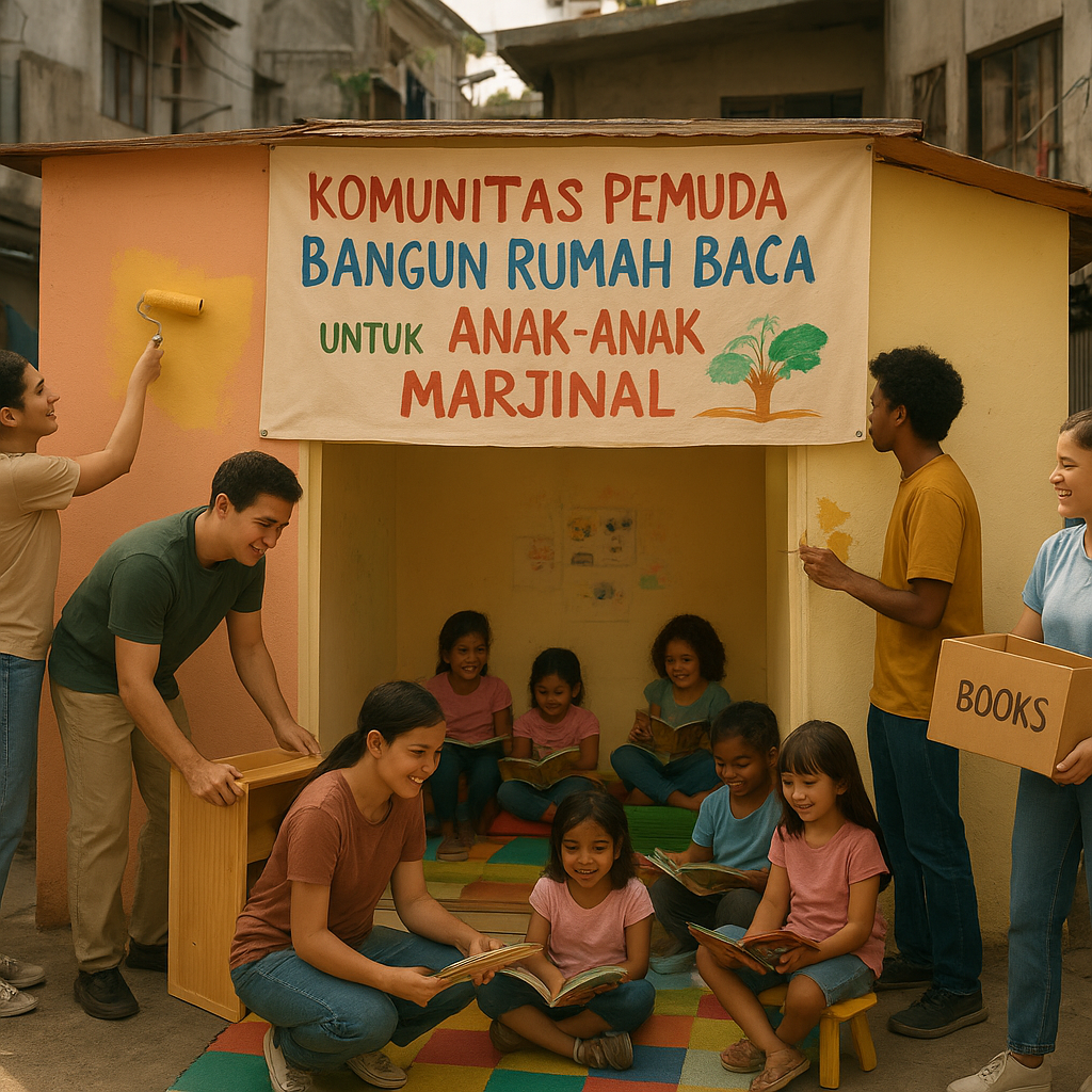 Komunitas Pemuda Bangun Rumah Baca untuk Anak-anak Marjinal