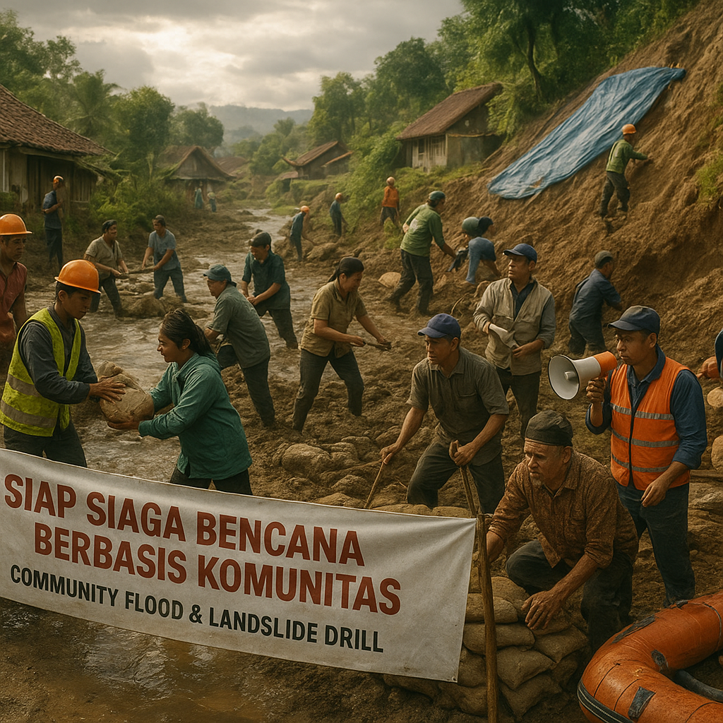 Siap Siaga Bencana Berbasis Komunitas: Latihan Bersama Hadapi Banjir dan Longsor