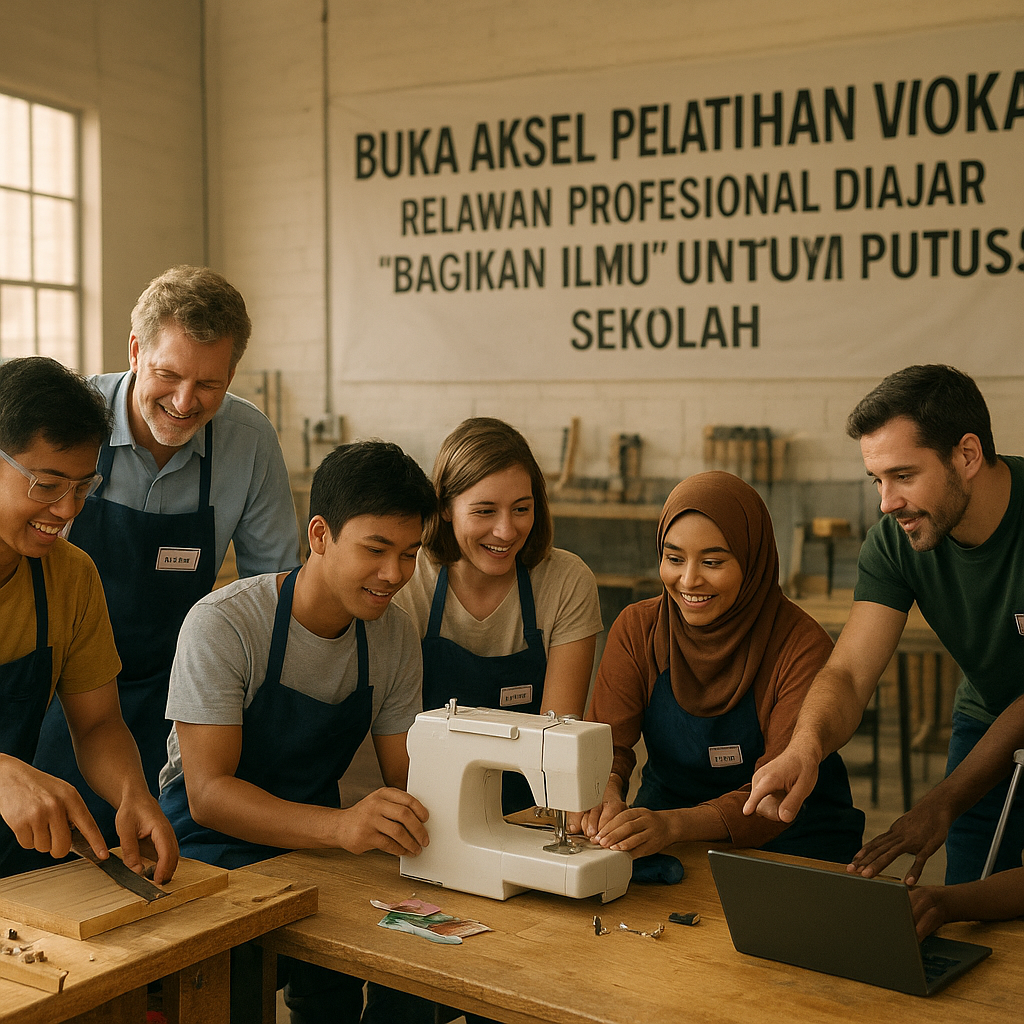 Buka Aksel Pelatihan Vokasi: Relawan Profesional Diajar 'Bagikan Ilmu' untuk Pemuda Putus Sekolah