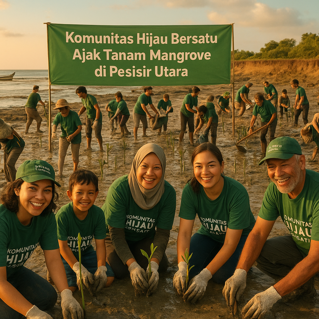 Komunitas Hijau Bersatu Ajak Tanam Mangrove di Pesisir Utara