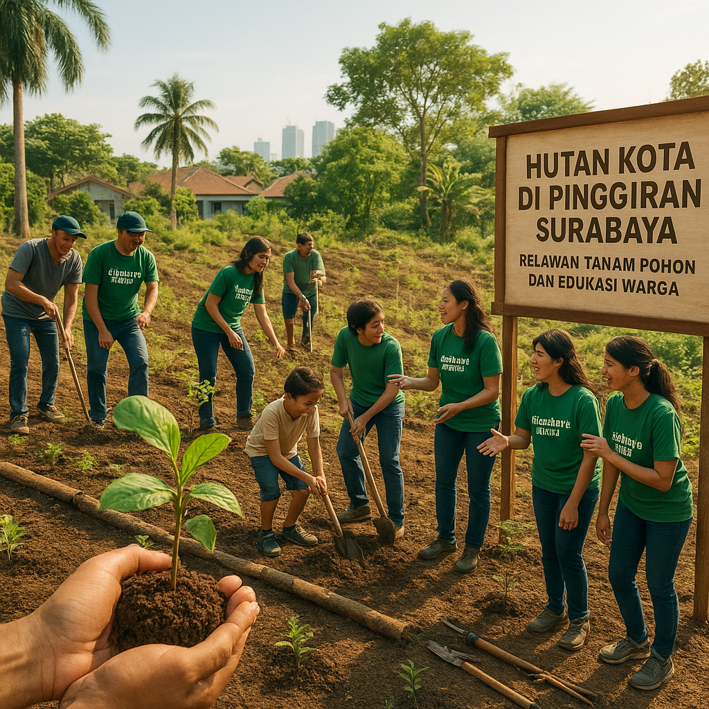 Hutan Kota di Pinggiran Surabaya: Relawan Tanam Pohon dan Edukasi Warga