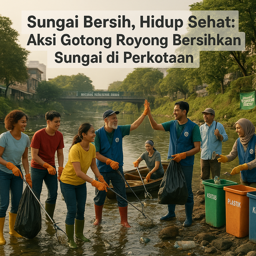 Sungai Bersih, Hidup Sehat: Aksi Gotong Royong Bersihkan Sungai di Perkotaan