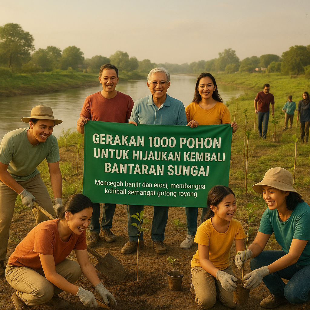 Gerakan 1000 Pohon untuk Hijaukan Kembali Bantaran Sungai