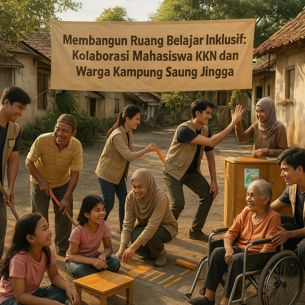 Membangun Ruang Belajar Inklusif: Kolaborasi Mahasiswa KKN dan Warga Kampung Saung Jingga