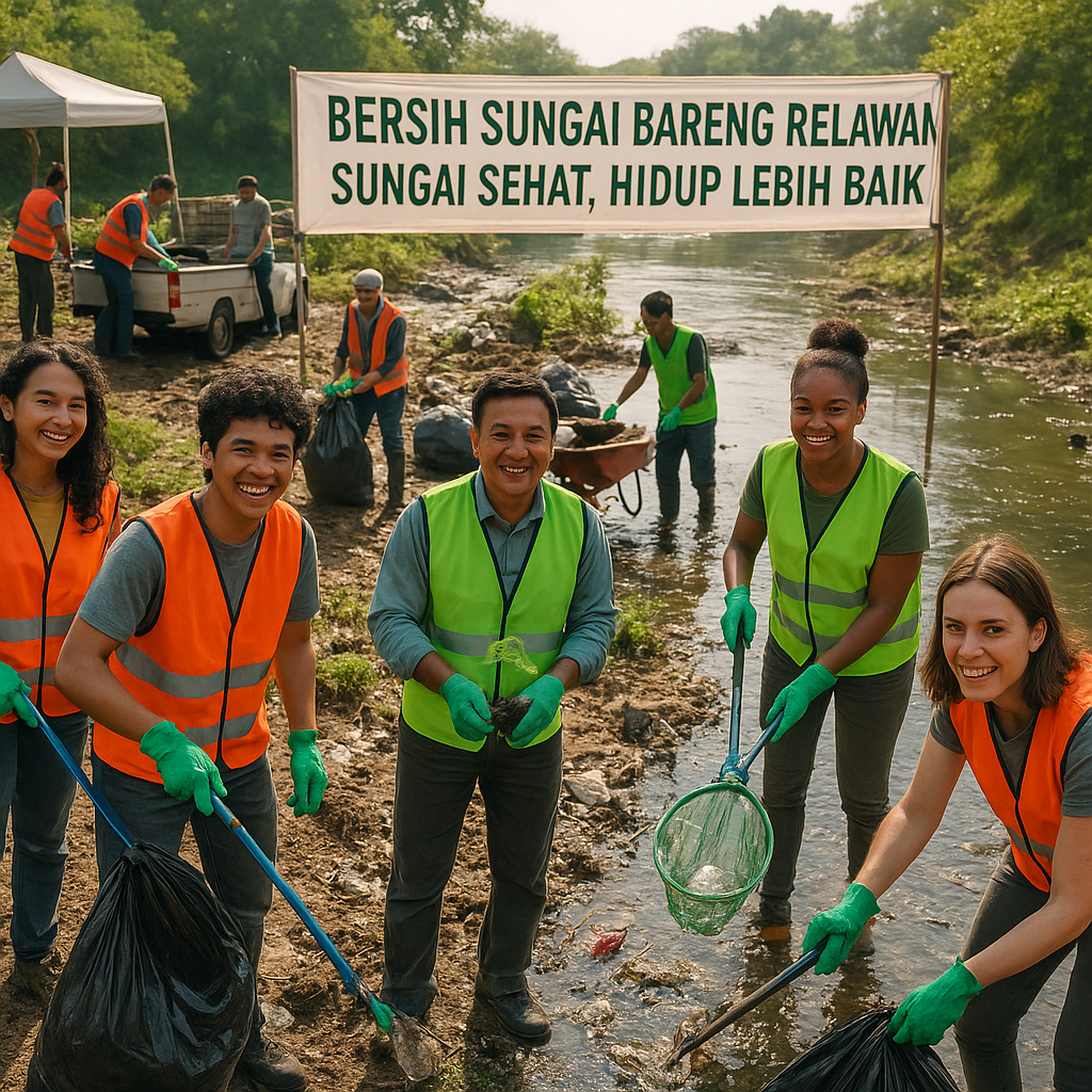 Bersih Sungai Bareng Relawan: Sungai Sehat, Hidup Lebih Baik