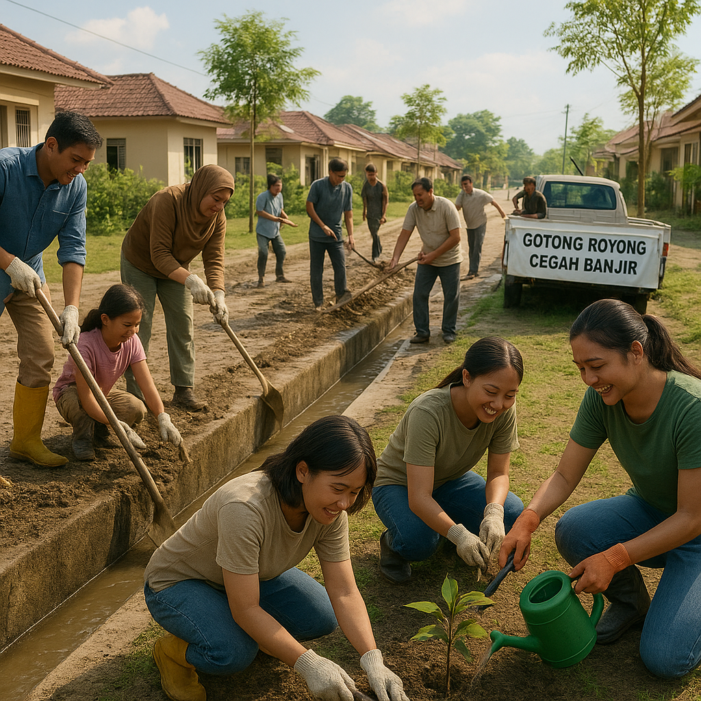 Gotong Royong Cegah Banjir: Bersihkan Saluran Air dan Tanam Pohon