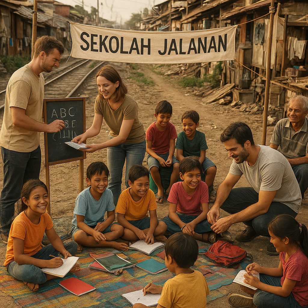 Sekolah Jalanan: Relawan Mengajar Anak-Anak Kurang Beruntung