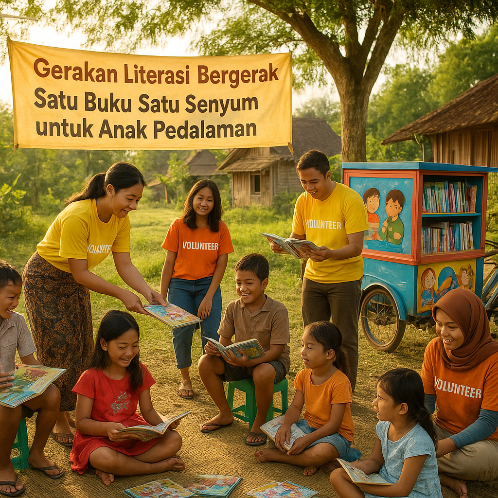 Gerakan Literasi Bergerak: Satu Buku Satu Senyum untuk Anak Pedalaman