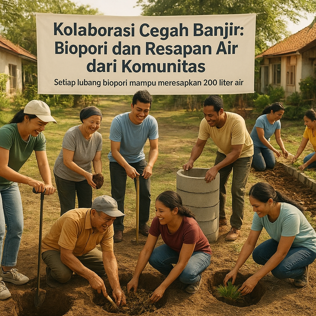 Kolaborasi Cegah Banjir: Biopori dan Resapan Air dari Komunitas