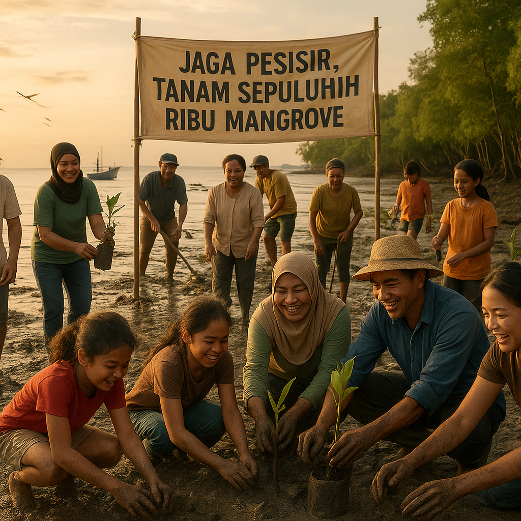 Jaga Pesisir, Tanam Sepuluh Ribu Mangrove