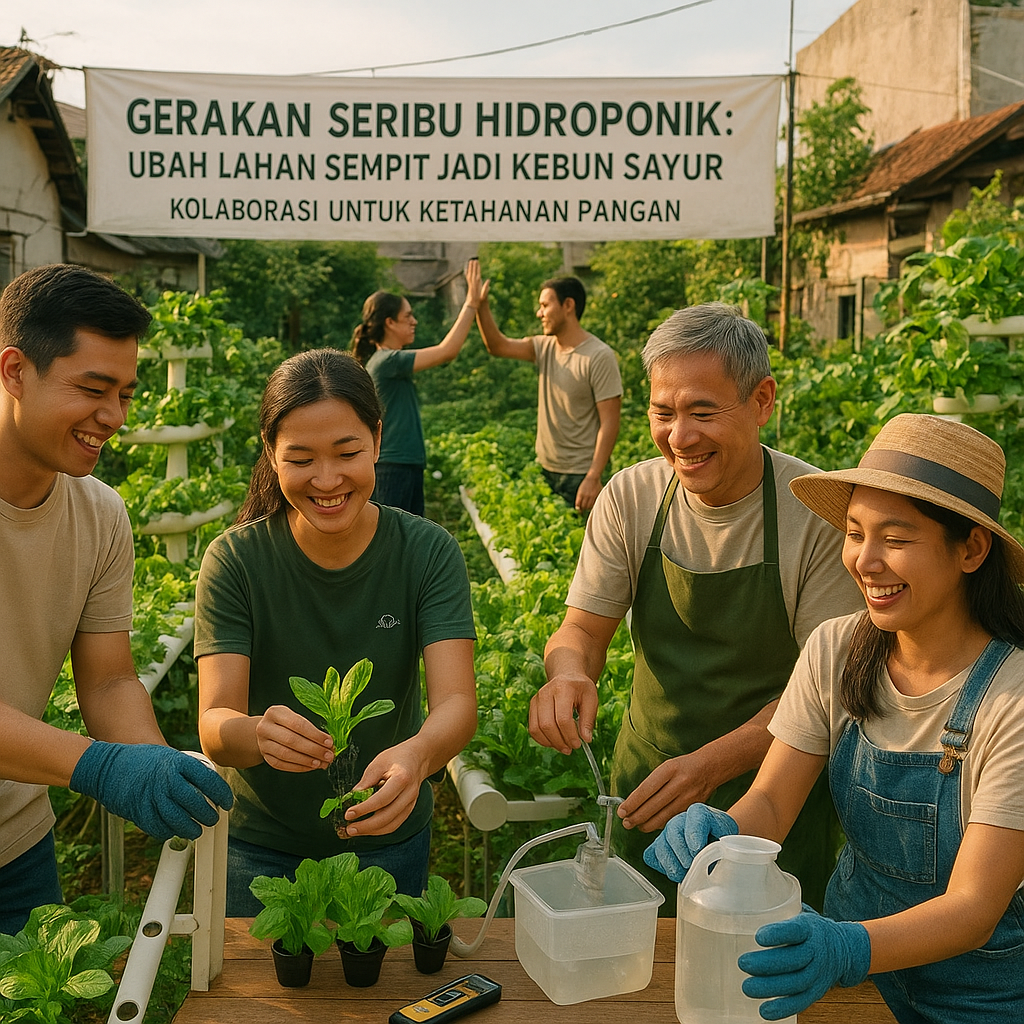 Gerakan Seribu Hidroponik: Ubah Lahan Sempit Jadi Kebun Sayur, Kolaborasi untuk Ketahanan Pangan