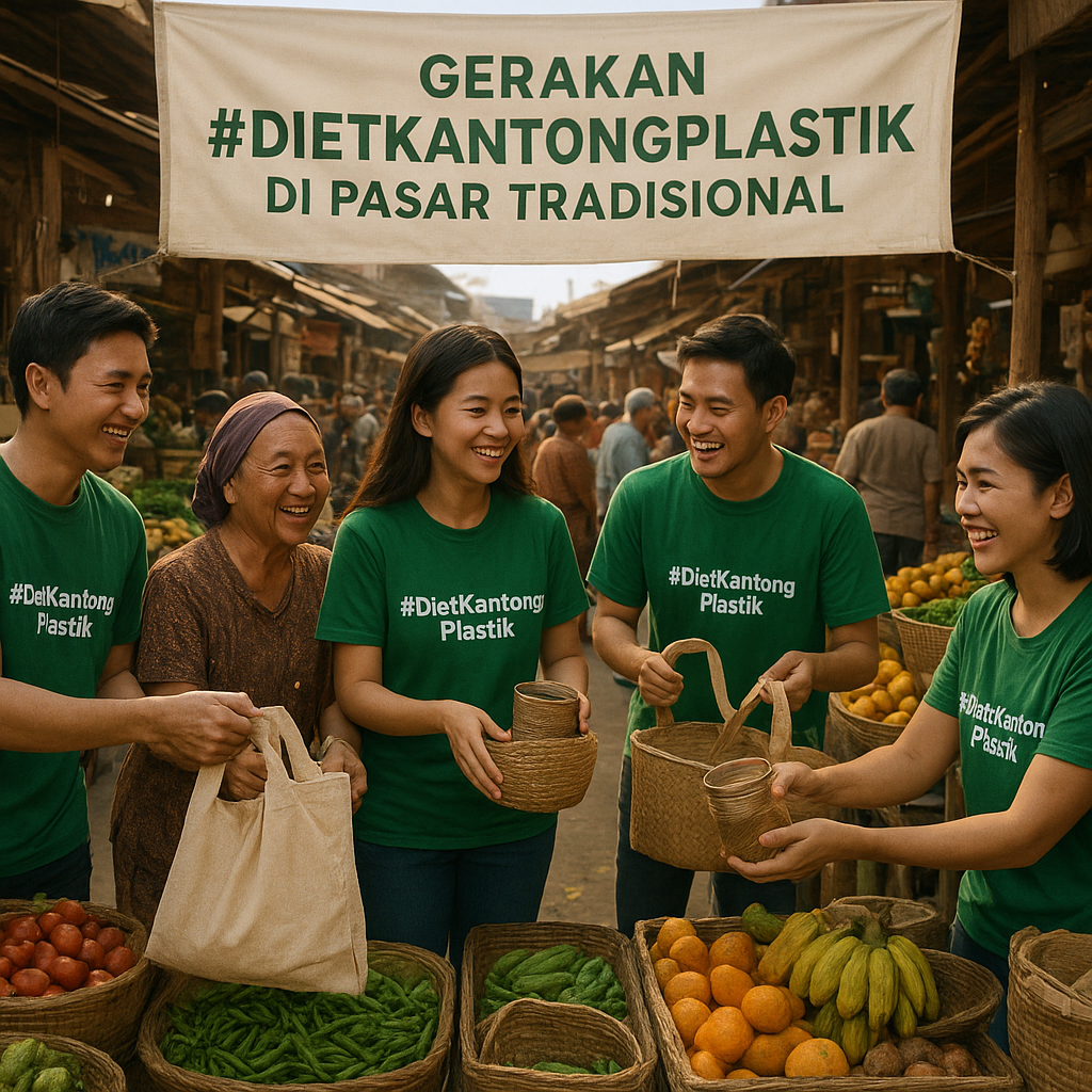 Gerakan #DietKantongPlastik di Pasar Tradisional: Ajak Pedagang dan Pembeli Beralih ke Wadah Ramah Lingkungan