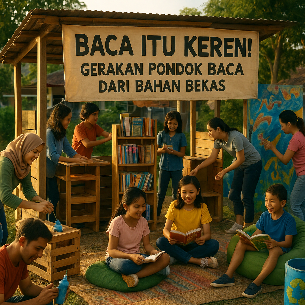 Baca Itu Keren! Gerakan Pondok Baca dari Bahan Bekas