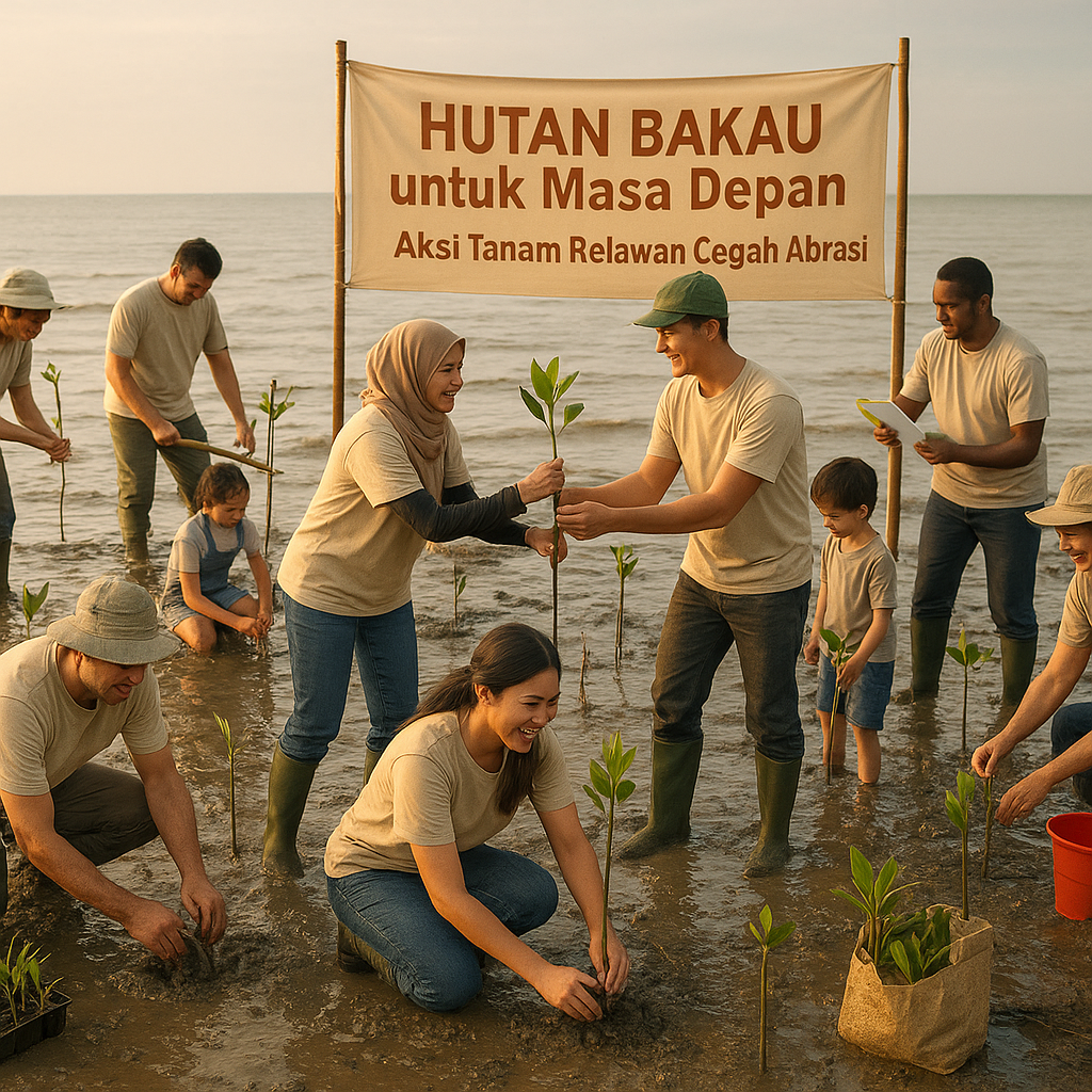 Hutan Bakau untuk Masa Depan: Aksi Tanam Relawan Cegah Abrasi