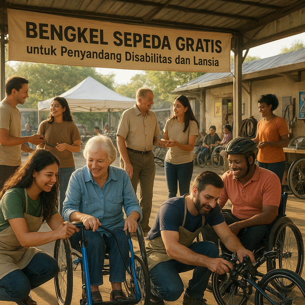 Bengkel Sepeda Gratis untuk Penyandang Disabilitas dan Lansia