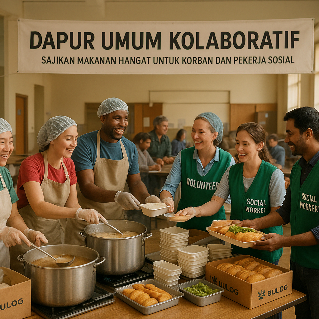 Dapur Umum Kolaboratif: Sajikan Makanan Hangat untuk Korban dan Pekerja Sosial