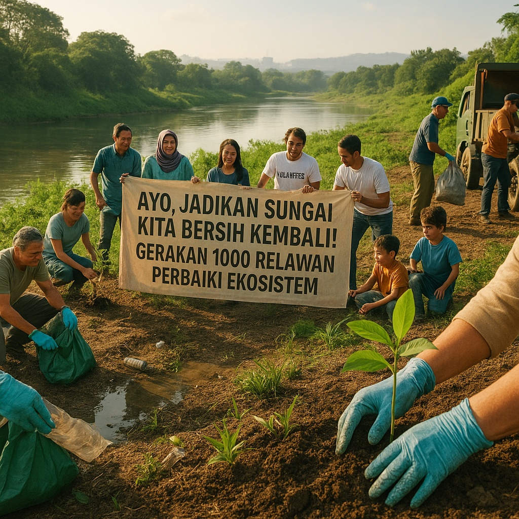 Ayo, Jadikan Sungai Kita Bersih Kembali! Gerakan 1000 Relawan Perbaiki Ekosistem