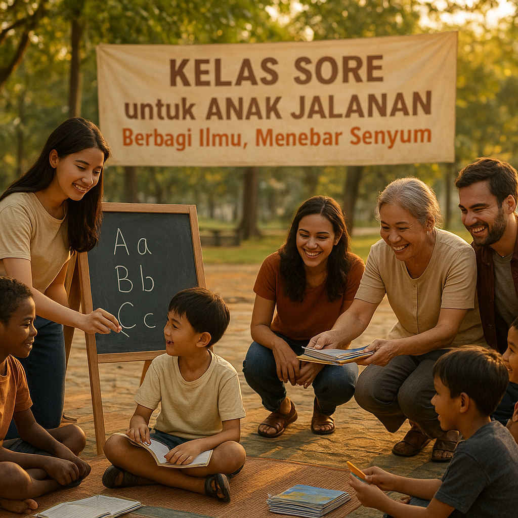 Kelas Sore untuk Anak Jalanan: Berbagi Ilmu, Menebar Senyum