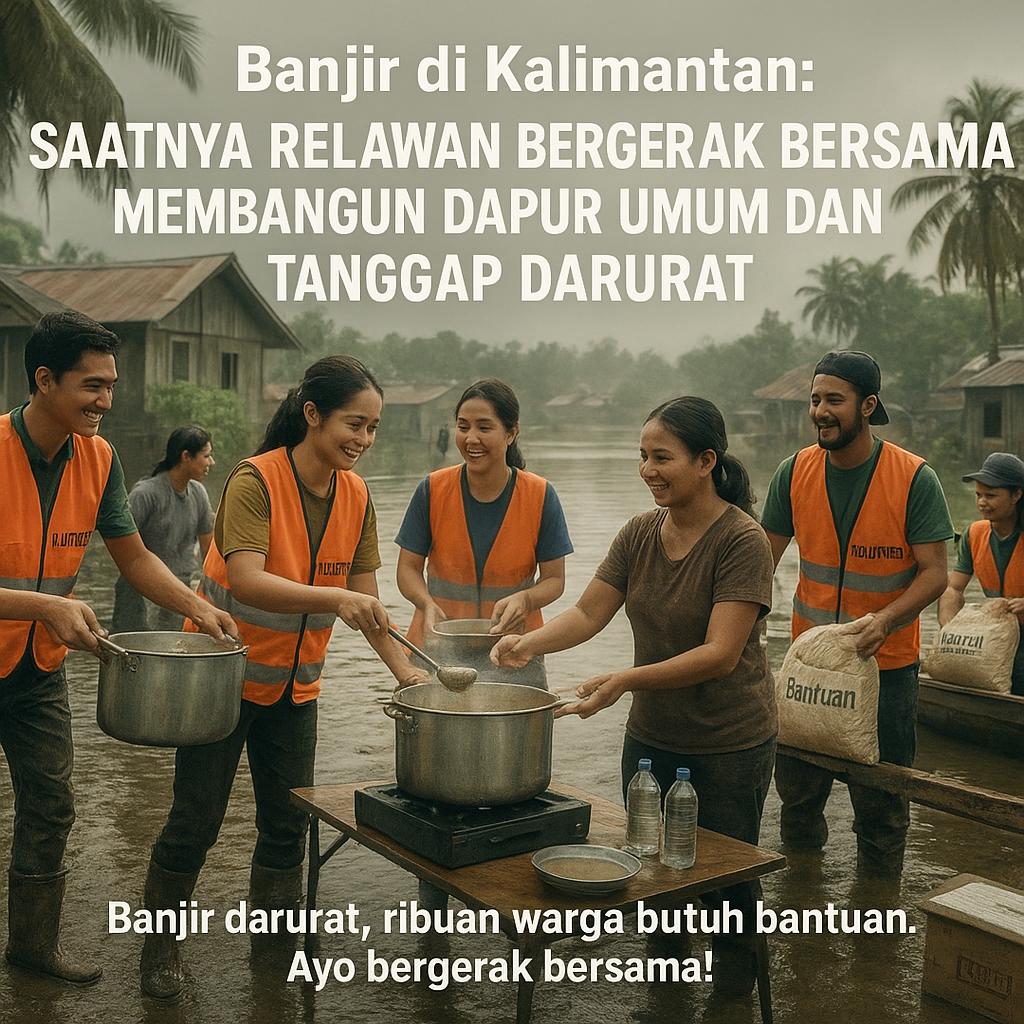 Banjir di Kalimantan: Saatnya Relawan Bergerak Bersama Membangun Dapur Umum dan Tanggap Darurat