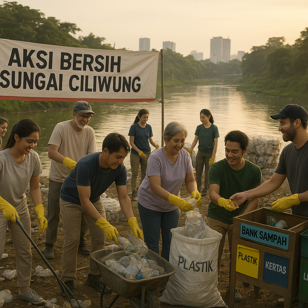 Aksi Bersih Sungai Ciliwung: Dari Sampah Jadi Rupiah untuk Warga