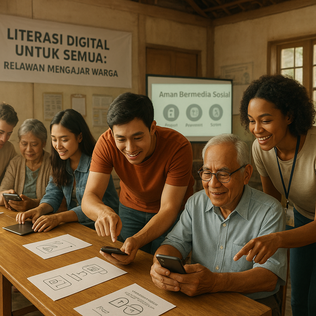 Literasi Digital untuk Semua: Relawan Mengajar Warga agar Melek Teknologi dan Aman Bermedia Sosial