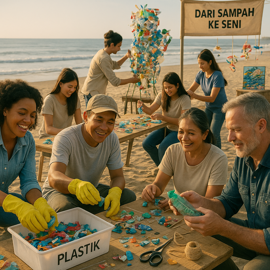 Dari Sampah ke Seni: Gerakan Komunitas Mengubah Plastik Pantai Jadi Karya