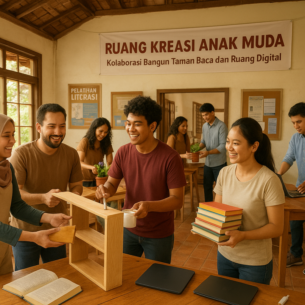 Ruang Kreasi Anak Muda: Kolaborasi Bangun Taman Baca dan Ruang Digital