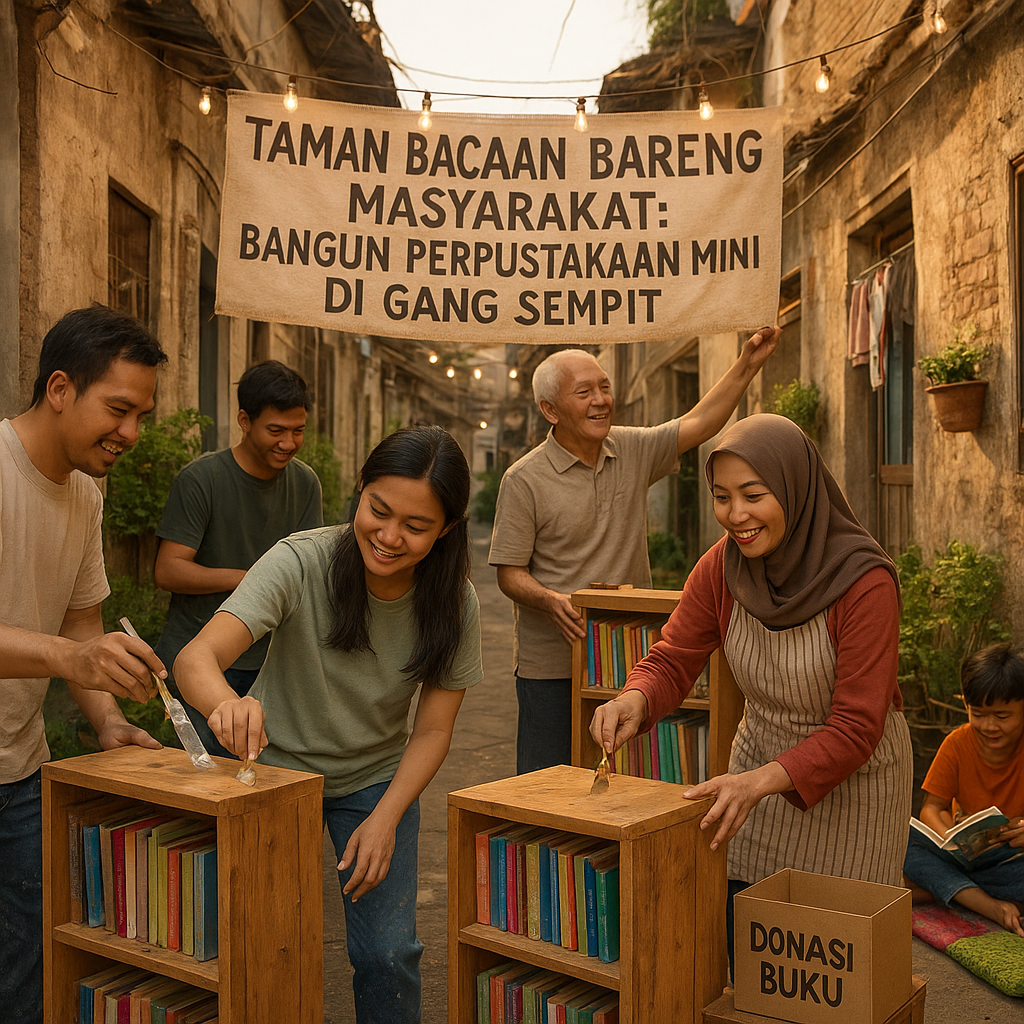 Taman Bacaan Bareng Masyarakat: Bangun Perpustakaan Mini di Gang Sempit