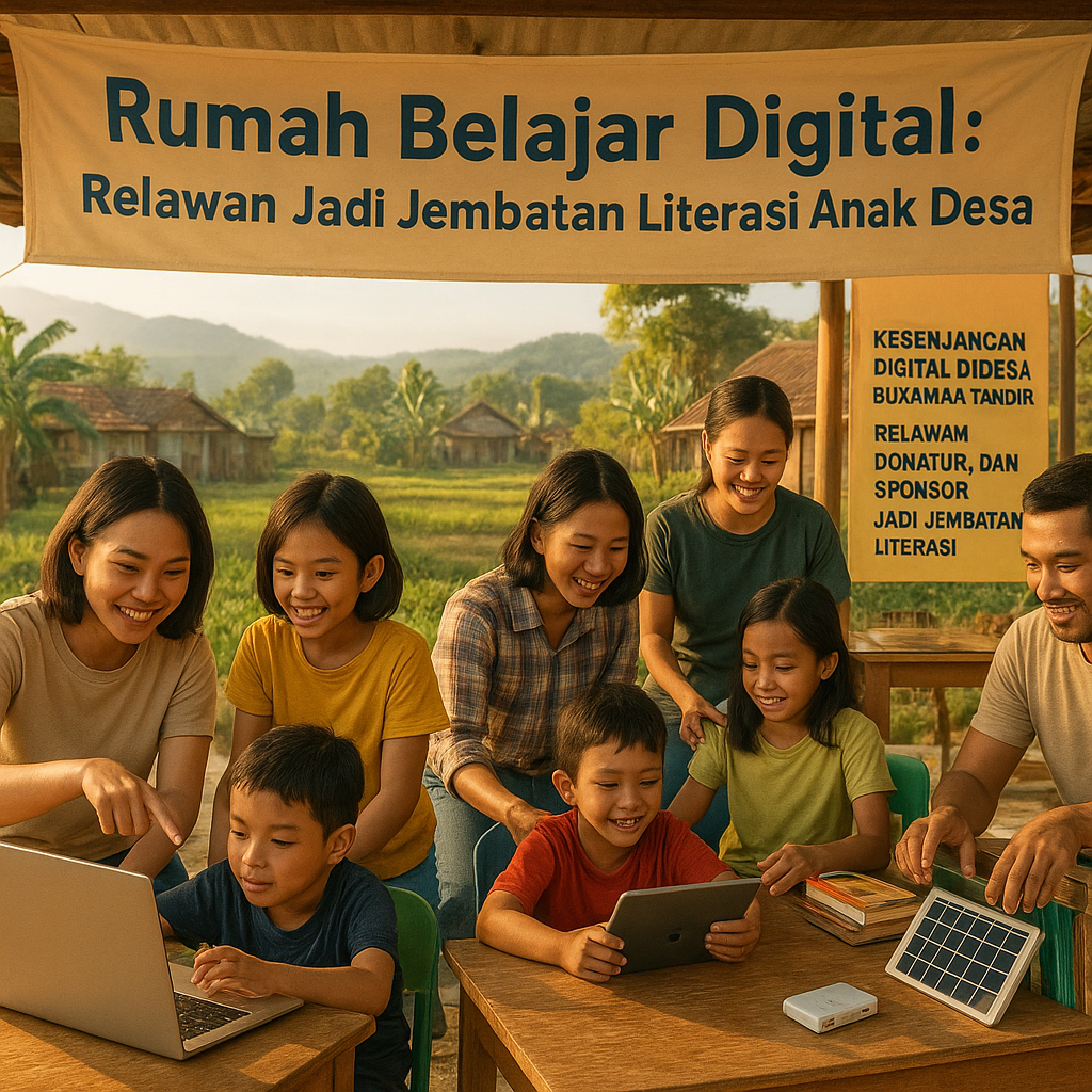 Rumah Belajar Digital: Relawan Jadi Jembatan Literasi Anak Desa