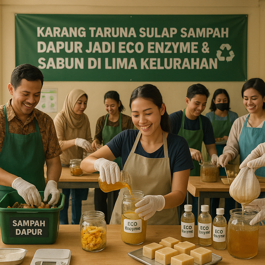 Karang Taruna Sulap Sampah Dapur Jadi Eco Enzyme & Sabun di Lima Kelurahan