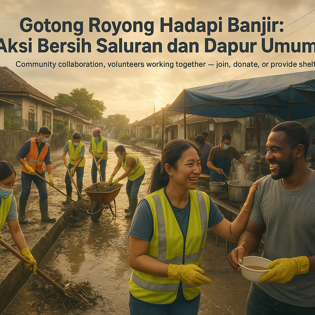 Gotong Royong Hadapi Banjir: Aksi Bersih Saluran dan Dapur Umum