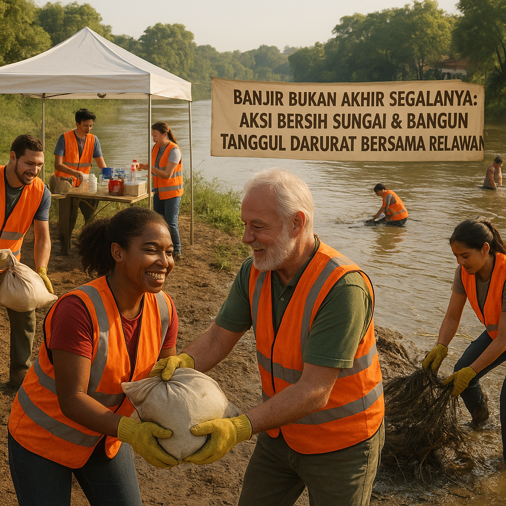 Banjir Bukan Akhir Segalanya: Aksi Bersih Sungai & Bangun Tanggul Darurat Bersama Relawan