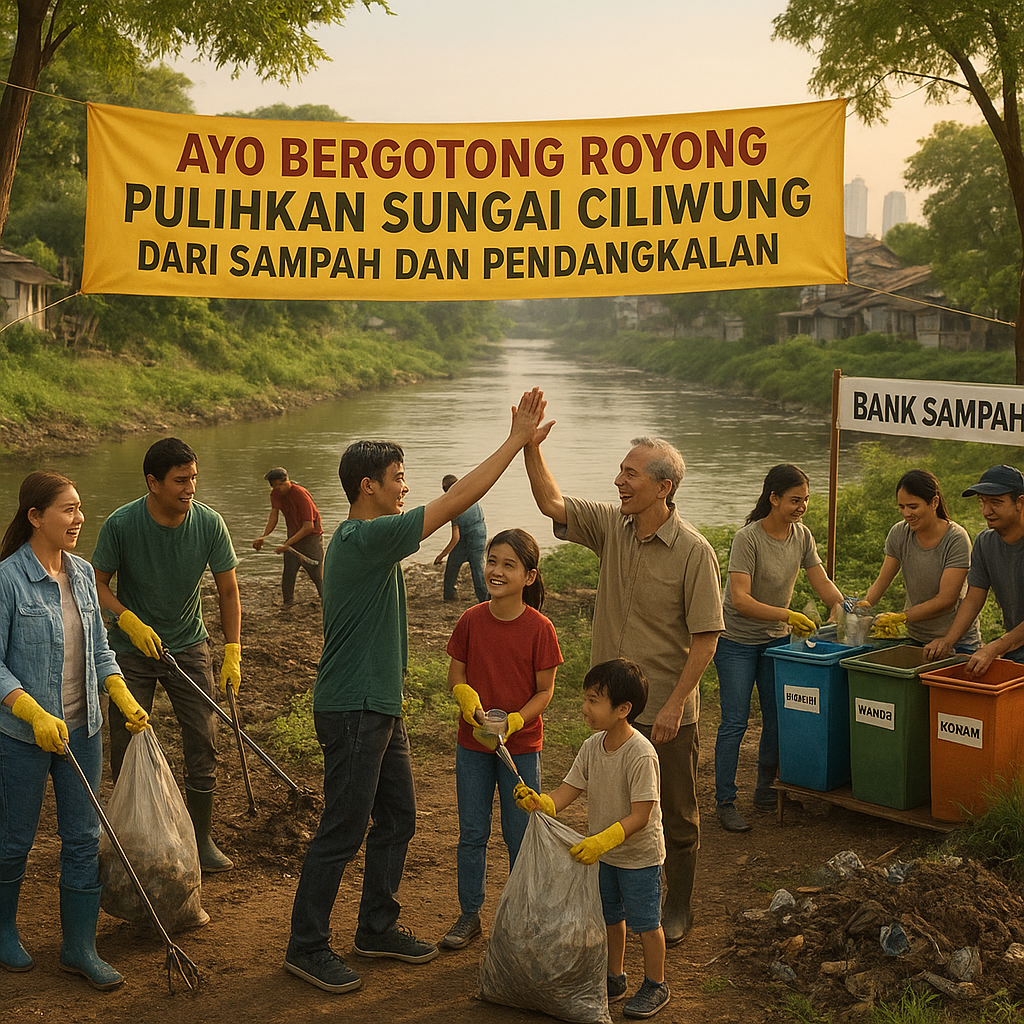 Ayo Bergotong Royong Pulihkan Sungai Ciliwung dari Sampah dan Pendangkalan